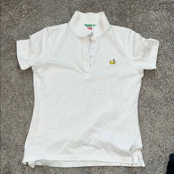 Magnolia Lane White Polo Shirt with Traditional Collar and Embroidered Logo - Picture 1 of 6